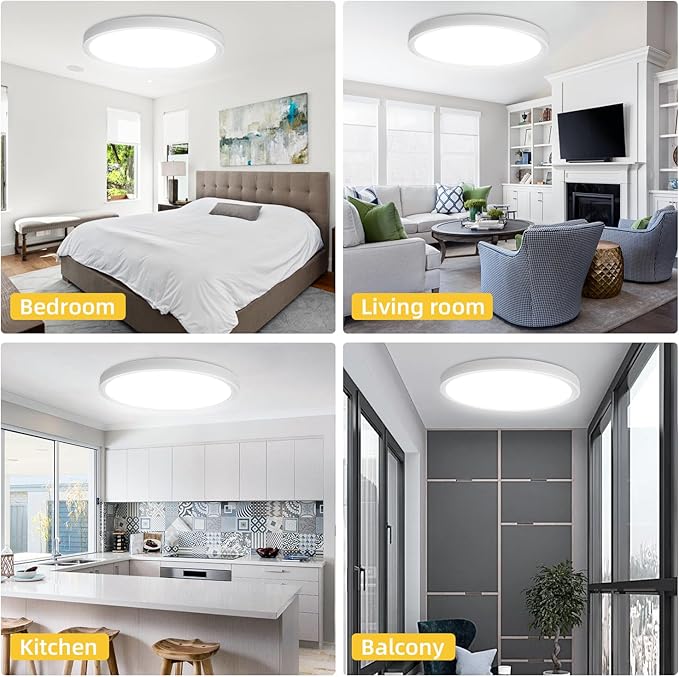 RLEDPZTX Led Flush Mount Ceiling Light, 16 Inch 32w 3480lm, 3000k/4000k/6000k - Image 6