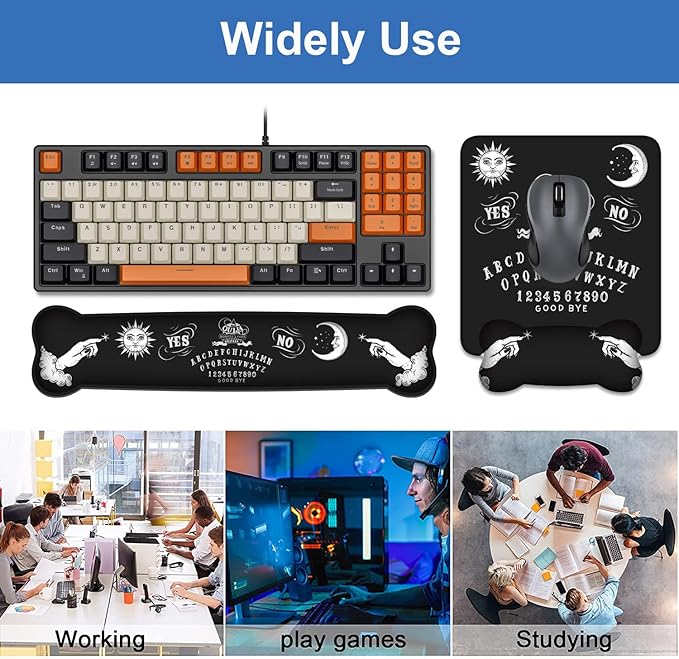Wrist Rest Support Ergonomic Gel Mouse Pad & Memory Foam Keyboard Set, Non-Slip - Image 8