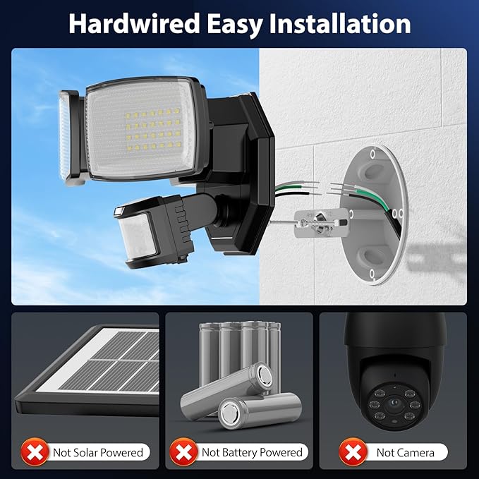 Onforu 32W 2 Head Motion Sensor Outdoor Lights, 3200LM 6500K LED Security Light - Image 2