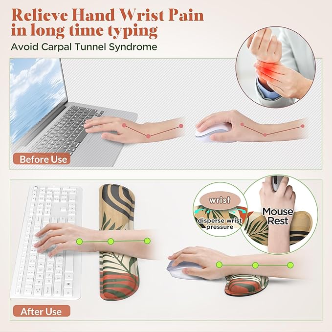 Gimars Enlarge Silky and Superfine Fabric Gel Memory Foam Keyboard Wrist Rest - Image 4