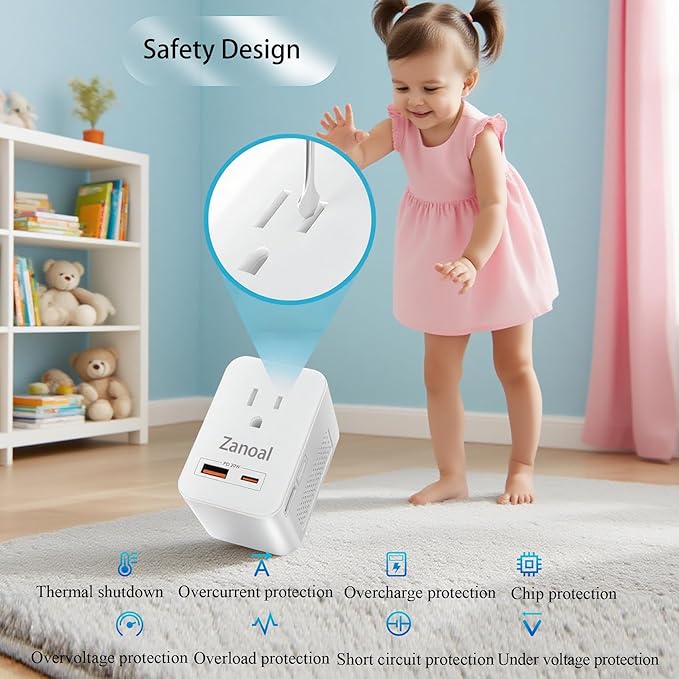 6 in 1 European Travel Plug Adapter, 220v to 110v Voltage Converter, US to - Image 5