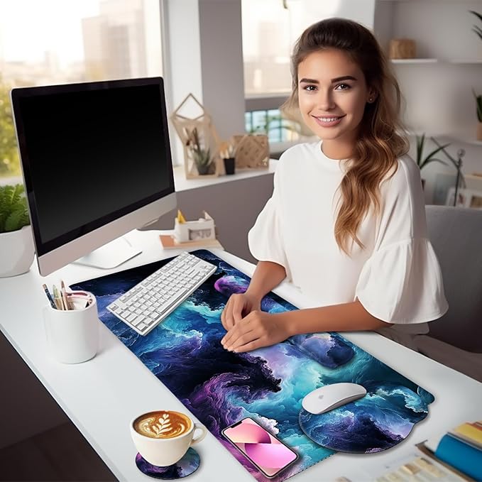 LIMKRIAN Galaxy Mouse Pad Set Large Desk Matt - Image 2