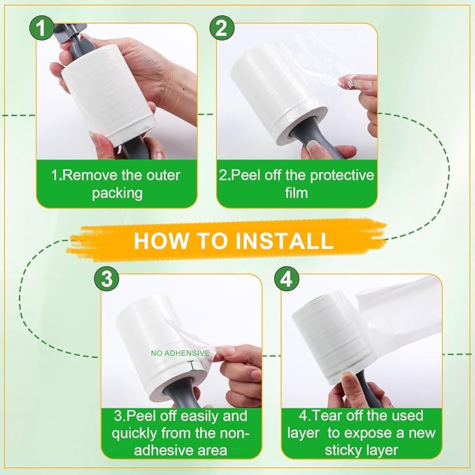 Lint Roller for Pet Hair 500 Sheets Extra Sticky Pet Hair Remover for Clothes - Image 4