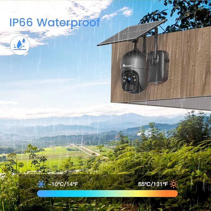 Ctronics 3MP Solar Security Camera Wireless Outdoor WiFi, PTZ Surveillacne - Image 4