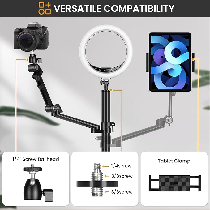 TARION Camera Arm Desk Mount: Heavy Duty DSLR Desktop Mount Camera Stand - Image 2