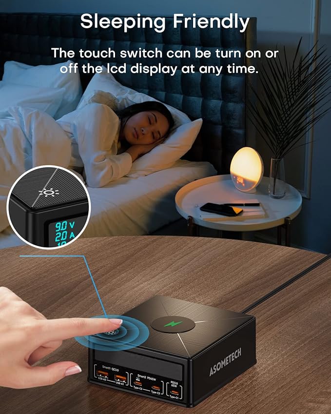 ASOMETECH Charging Station, 160W 5-Port USB C - Image 6