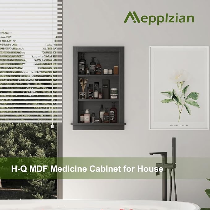 Recessed Medicine Cabinet, 14x24 in Wall Bathroom Cabinet - Image 5