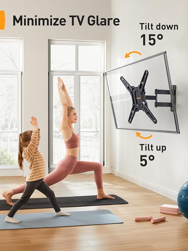 Perlegear Full Motion TV Mount for Most 26–65 inch Flat or Curved TVs up to 82 - Image 5