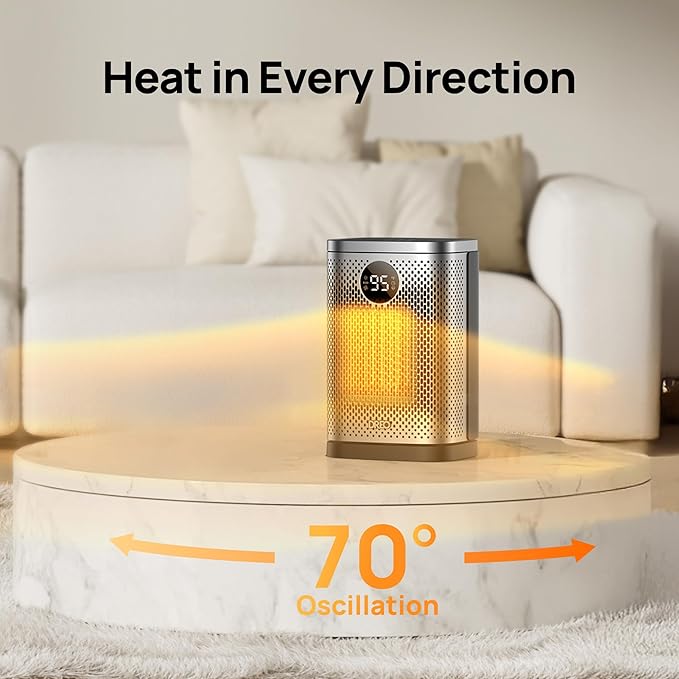 DREO Space Heater for Indoor, Portable Heater, 1500W Compact Ceramic Convection - Image 3