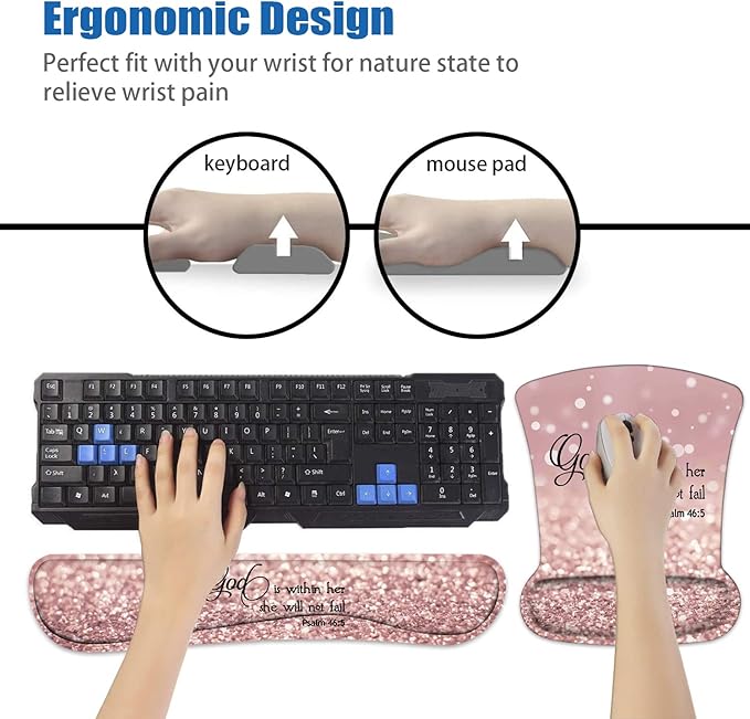 Ergonomic Mouse Pad Wrist Support and Keyboard Wrist Rest Set - Image 7