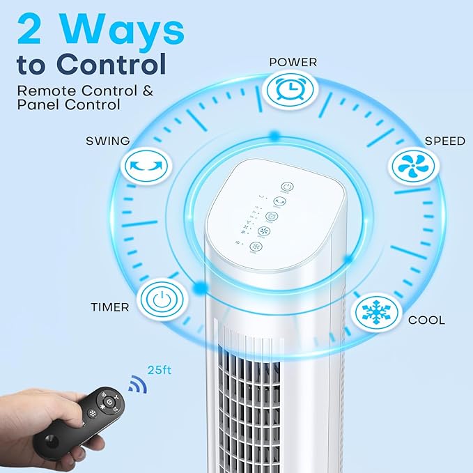 MYICY Evaporative Air Cooler, 25ft Remote, Smart Timer & Water Tank, Portable - Image 7
