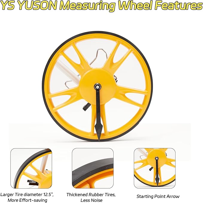 YS YUSON 12 Inch Rolling Measuring Wheel in Feet, Digital Measuring Wheel - Image 5