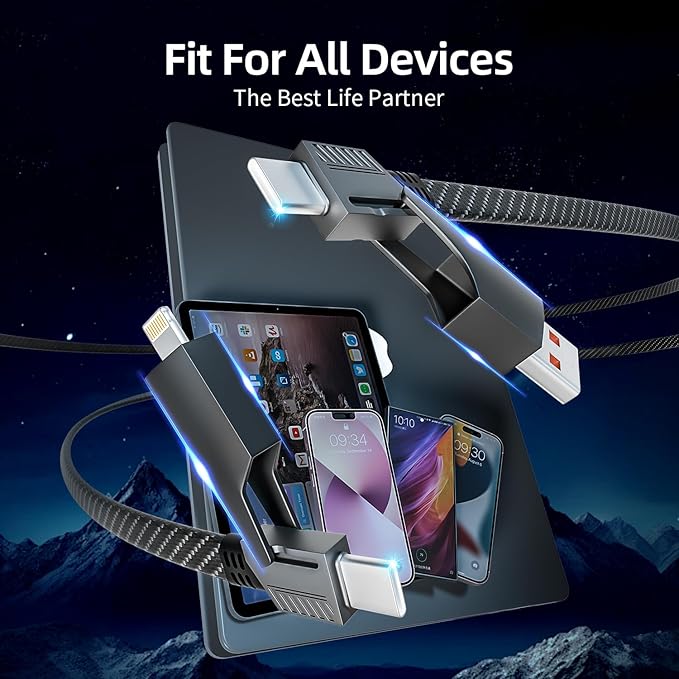 4 in 1 Charging Cable Fast Charging 65W, USB C Cable 4-in-1 USB Multi Charging - Image 5