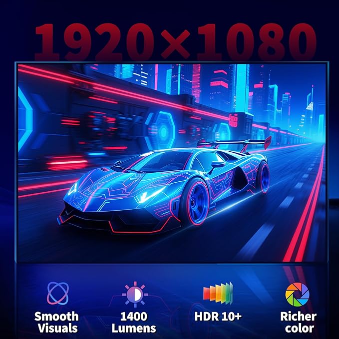 1080P HD Mini Projector Dual Band WiFi6 5G and BT 5.4 Auto Focus & Obstacle - Image 8