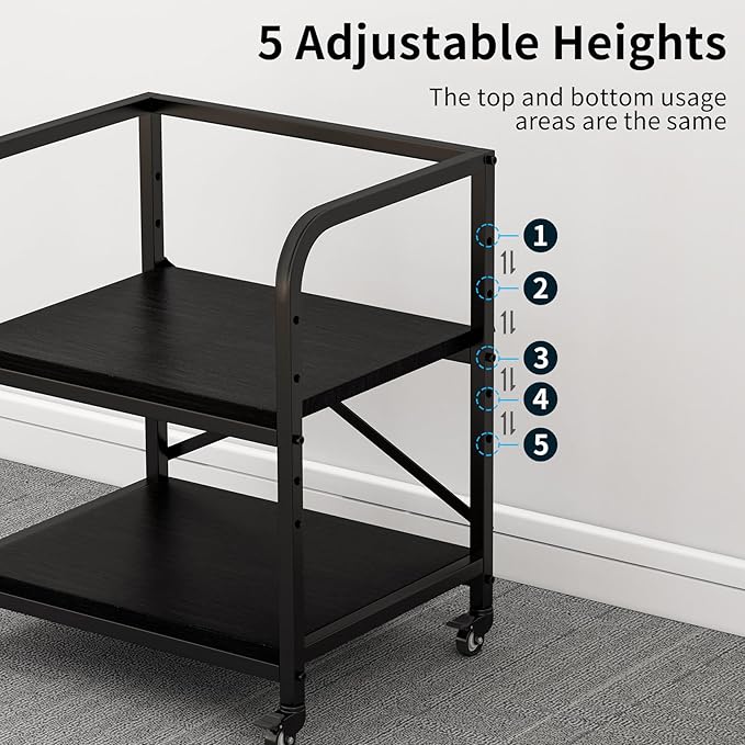 Vokumba 2 Tier Large Printer Stand, 20 x 20 Inches Printer Table - Image 3