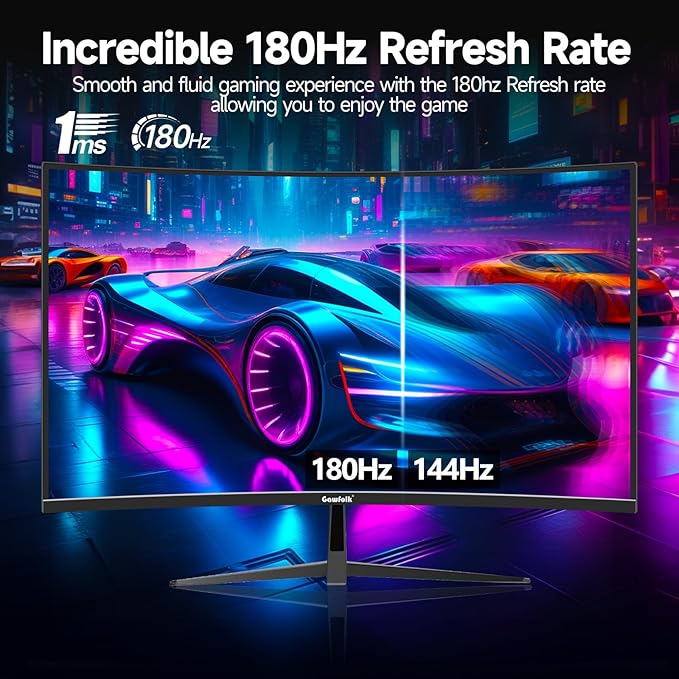 Gawfolk 32 inch Gaming Monitor 1800R Curved Computer Monitors 165HZ / 180HZ PC - Image 4