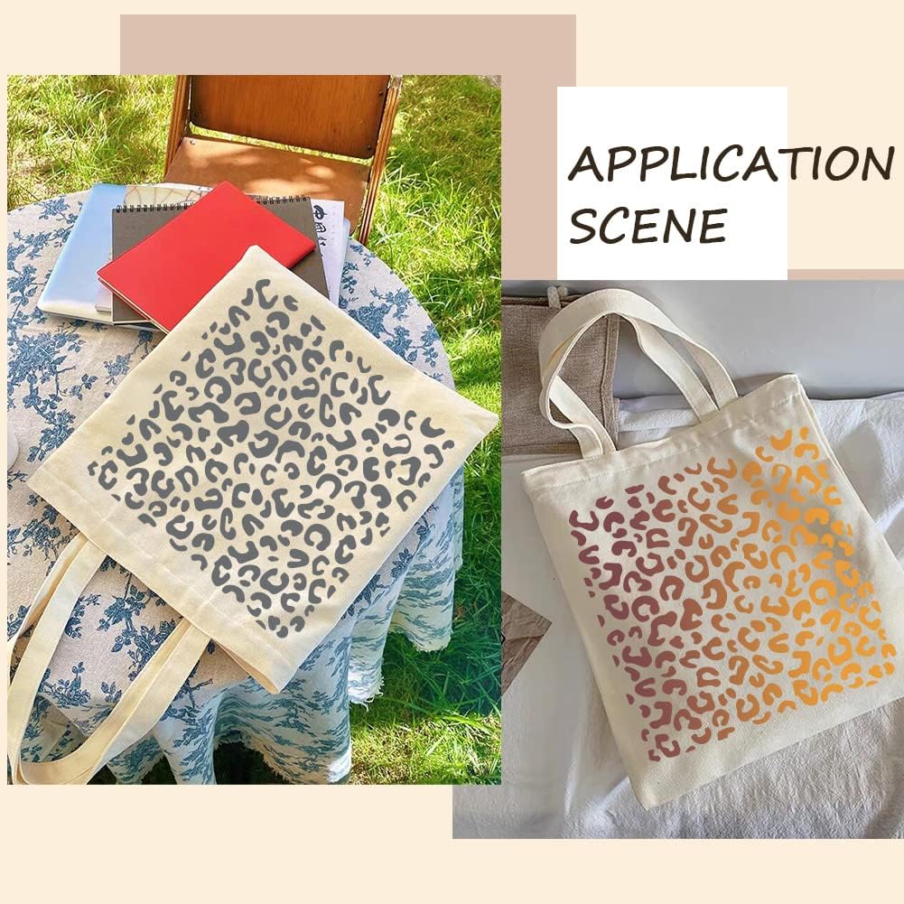 FINGERINSPIRE Leopard Skin Stencils Decoration Template 11.8x11.8 inch Plastic Animal Print Drawing Painting Stencils Square Reusable Cheetah Skin Stencil for Painting on Wood, Floor, Wall and Tile