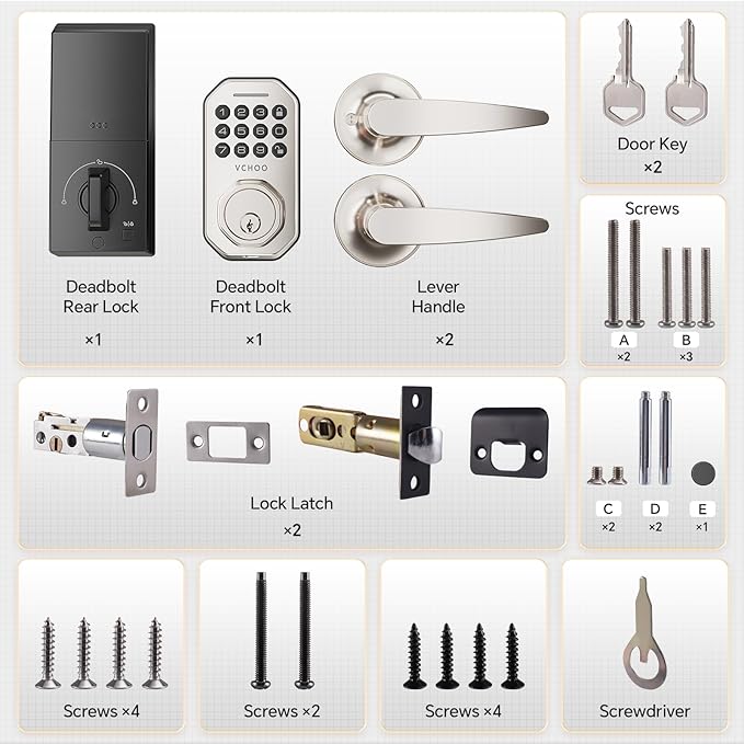VCHOO Keyless Entry Door Lock Set Smart Locks - Image 8