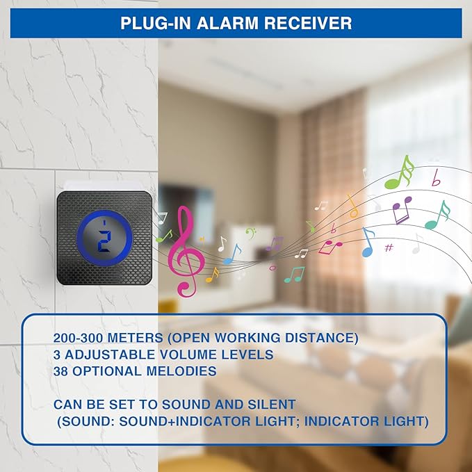 Solar Wireless Driveway Alarm Outdoor Weather-Resistant Motion Sensor Detector - Image 3
