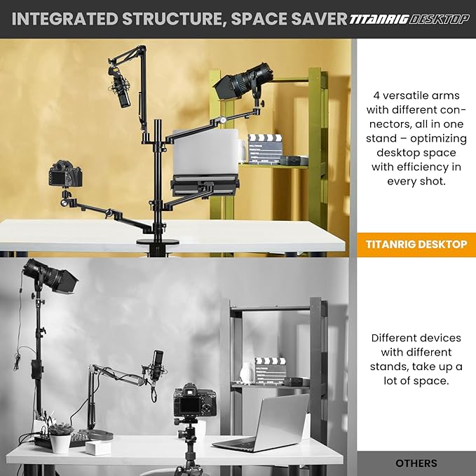 TARION Overhead Camera Desk Mount: 4-in-1 Heavy Duty Mount Set - Image 2