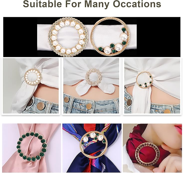 T-Shirt Clips 9 PCS, Clothes Corner Knotted Button, Fashion Alloy Pearl - Image 5