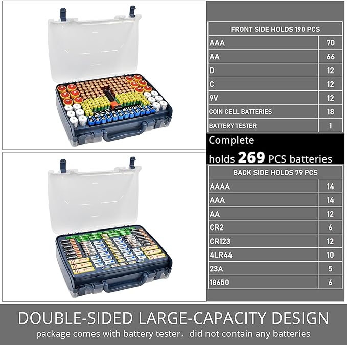 Aptbyte Battery Organizer Storage Holder Box Case - Image 3