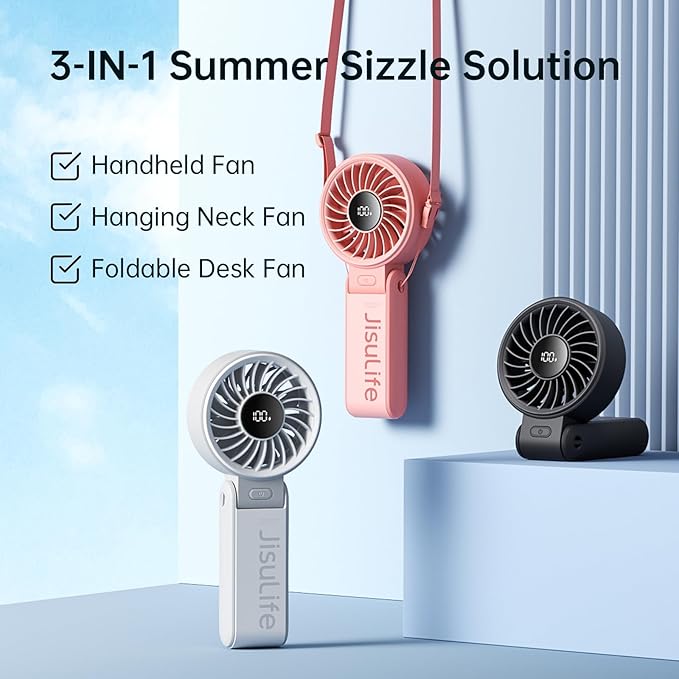JISULIFE Handheld Fan Life7 – Ultimate Flexibility: High-Power Motor, LED - Image 7