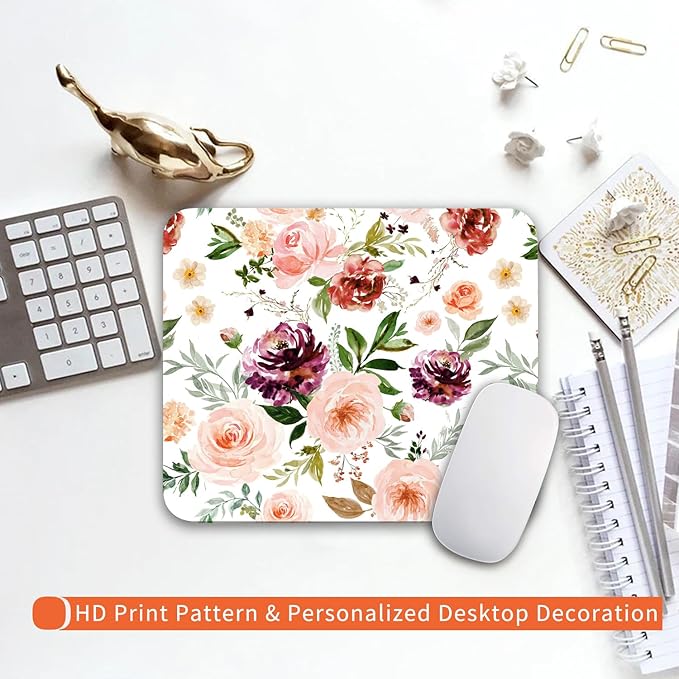 Armanza Square Mouse Pad Pretty Floral, Personalized Premium-Textured Custom - Image 6