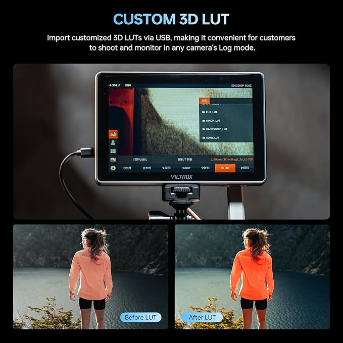 VILTROX DC-L2 7 inch SDI Camera Monitor, 1280x800 IPS HD Touch Screen Camera - Image 6