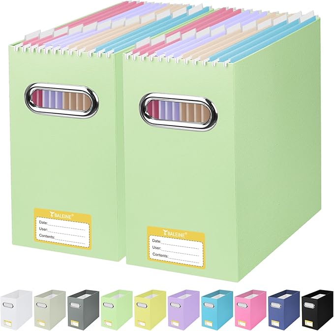 BALEINE File Organizer Box, Cardboard File Folder Organizer by BALEINE