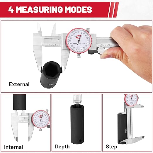 Standard Gage Metric Dial Caliper Measuring Tool 0-150mm Range, Analog - Image 5