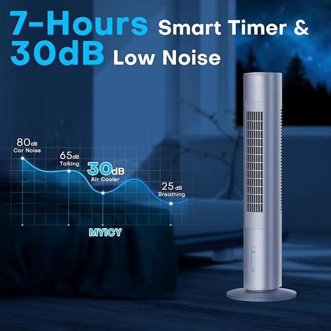 MYICY Evaporative Air Cooler, 25ft Remote, Smart Timer & Water Tank, Portable - Image 6