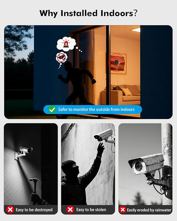 YesPano 3MP 2K Window Camera, 5G & 2.4GHz WiFi Indoor Camera - Image 2
