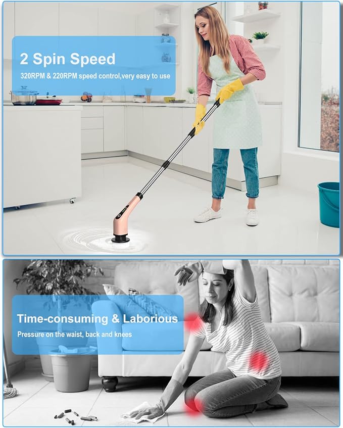 Leebein Electric Spin Scrubber, Cordless Powerful Scrub Brush - Image 2