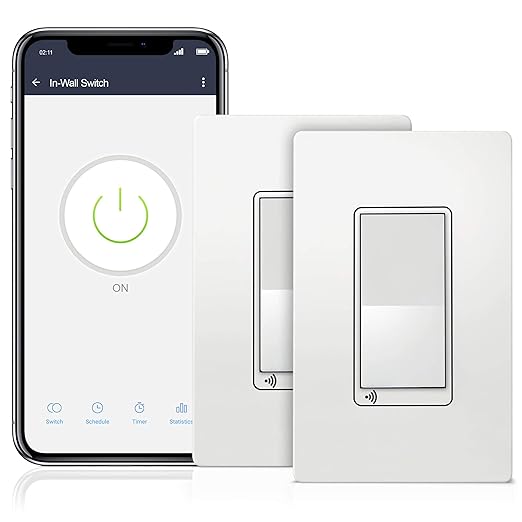 TOPGREENER Smart Light Switch, UL Listed, Neutral Wire Required, Single Pole or by TOPGREENER