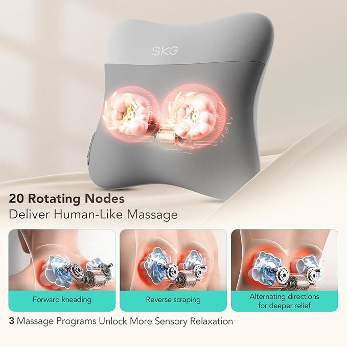 SKG Cordless Back Massager for Pain Relief Deep Tissue 4D Back and Neck Massager - Image 2
