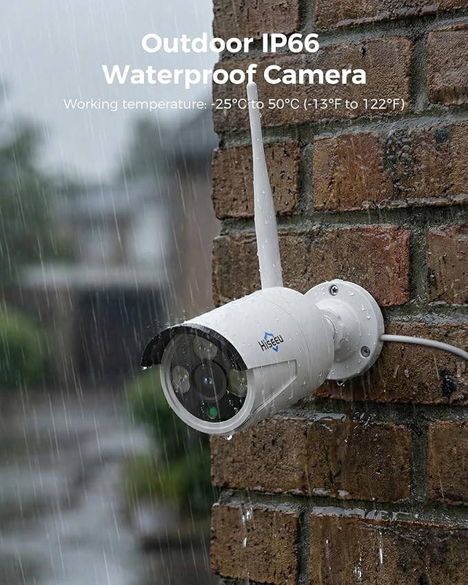 Hiseeu 4K Security Camera System, 24/7 Recording, 10.1" Touch Screen LCD 8MP - Image 8