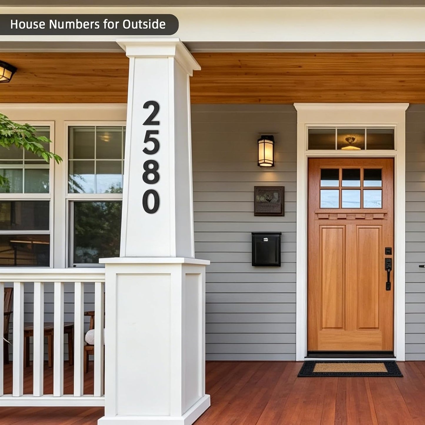 4 Inch 4 PCS House Numbers for Outside, Metal Address Numbers for Home Door，Suitable for Outdoor Signage，Mailbox Letters, Courtyard Address Alphabet Decorations(4")