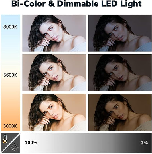 D50 Photography Lighting with Barn Door, 45W 3000K-8000K Dimmable Bi-Color - Image 2