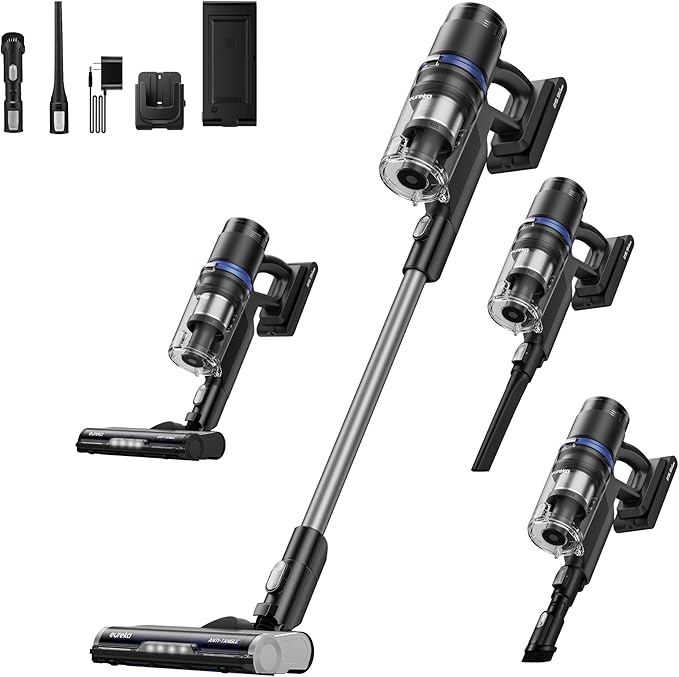 Eureka Cordless Vacuum Cleaner, Anti-Tangle Brushroll, Rechargeable Stick Vacuum by Eureka