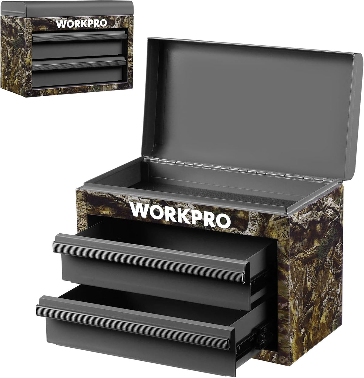 workpro metal mini tool box with 2 drawers, main product view