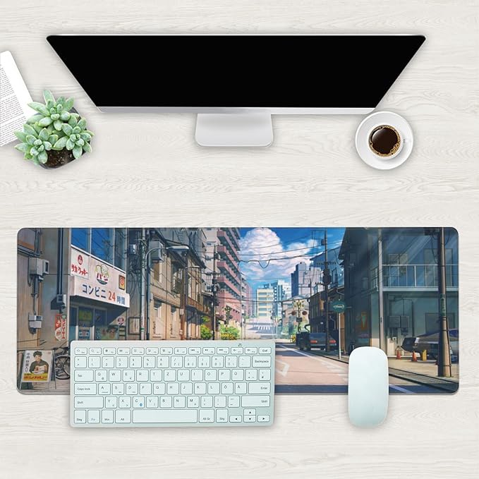 Desk Mat, Anime Summer Street Scenery Extended Gaming Mouse Pad Large, - Image 2