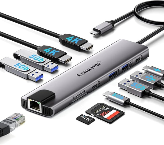 Aluminum Docking Station USB-C Hub by Lemorele