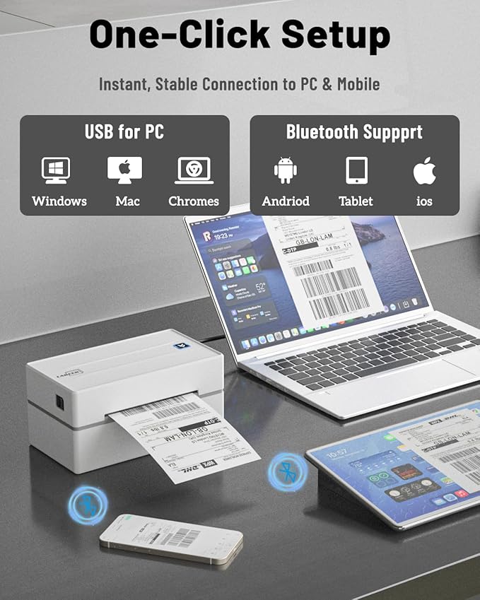 Labeer Bluetooth Thermal Shipping Label Printer, 4x6 Wireless Shipping Label - Image 3