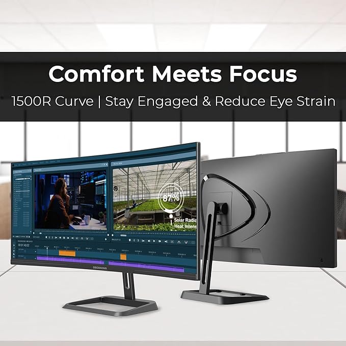 Deco Gear 34-Inch Business Curved Super UltraWide WQHD Monitor 3440 × 1440 - Image 4