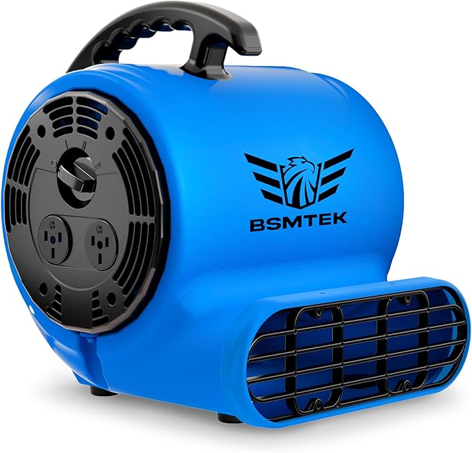 BSMTEK Air Mover Blower Fan, Industrial 1/2HP 2500CFM Monster Floor Blower by BSMTEK