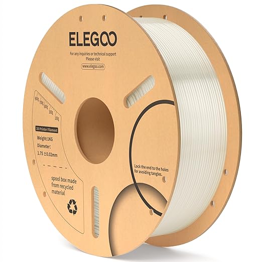 ELEGOO PLA Filament 1.75mm Translucent 1KG, 3D Printer Filament Dimensional by ELEGOO