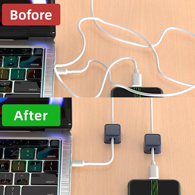 8 Pack Magnetic Cord Organizer, Easy Secure Adhesive Cable Management, Wire - Image 8