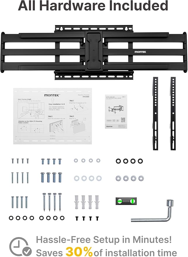 monTEK Long Arm TV Wall Mount for Most 43-90 Inch TVs, 42.5 Inch Long Extension - Image 9
