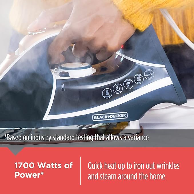 Black+Decker Elite Pro-Series Steam Iron, 6 Settings 1700 Watt - Image 5